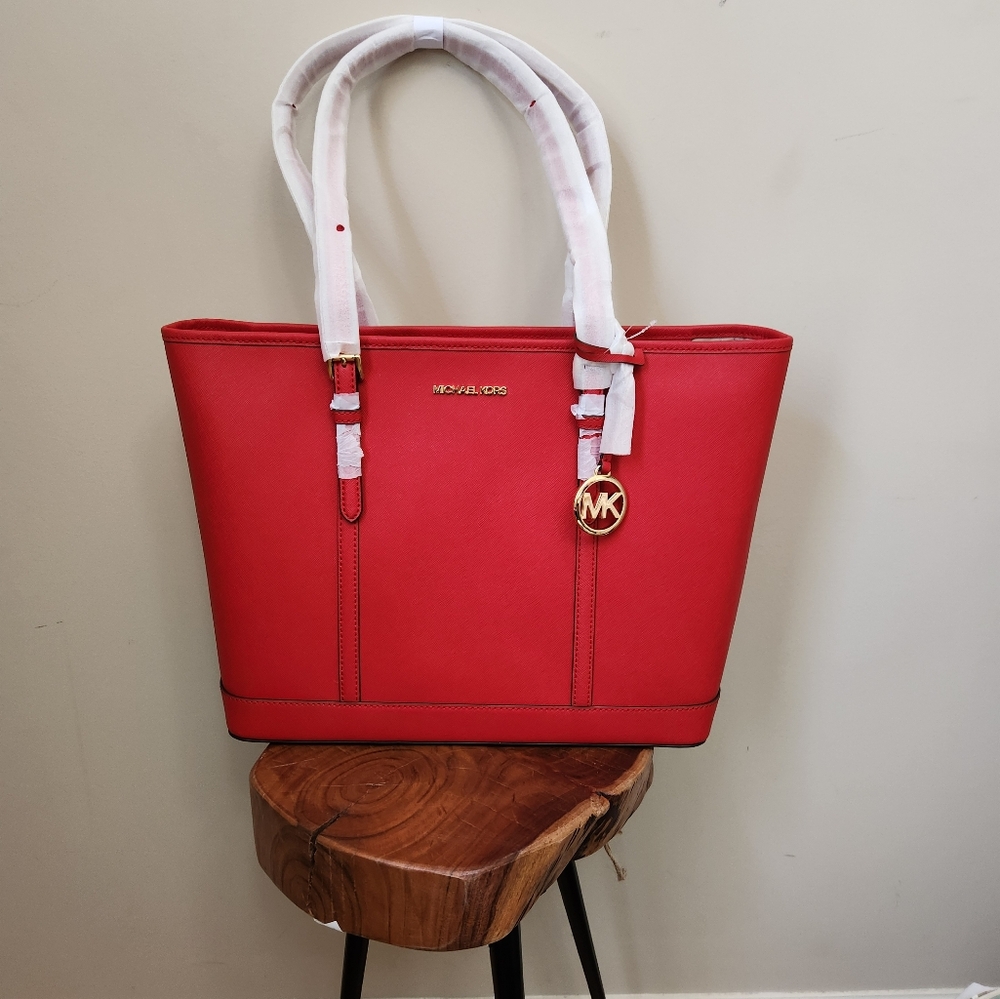 Michael Kors Jet Set Travel Large Saffiano Leather Tote Bag - Picture 1 of 4